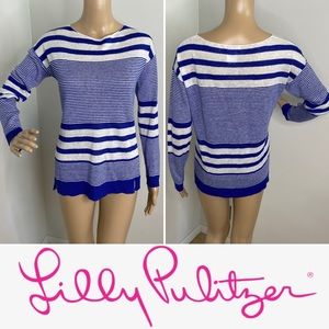 BNWOT LILLY PULITZER Blue & White CAMILLA Sweater